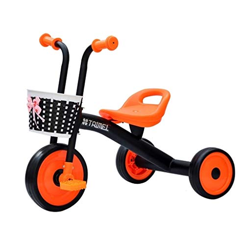 Children's Tricycle Multifunctional Baby Bike Hand-Woven Front Car Basket Suitable for Children 1-6 Years Old Riding Toys 2 Colors Can Be Used As Gifts (Color : Black)