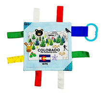 Load image into Gallery viewer, The Learning Lovey U.S. State Facts Sensory Tag Crinkle Stroller Toy for Baby (Colorado)
