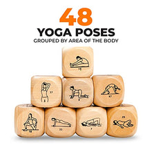 Load image into Gallery viewer, Zinsk Eight 1.25 Inch Yoga Dice in Engraved Wooden Gift Box - Yoga Gifts for Women Mindfulness Gifts Exercise Dice - Wooden Workout Dice Fitness Dice Yoga Stuff for Instructors 48 Yoga Poses for Yogis
