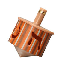 Load image into Gallery viewer, Hanukkah Chanukkah Dreidel, Stripes,Orange,Gray,Brown With Cut Out Lettering, Rounded Shape Design, 2&quot;, Perfect &amp; Great Gift for Hanukkah Collectors Kids Housewarming Birthday
