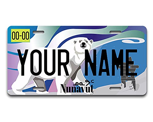 BRGiftShop Personalized Custom Name Canada Nunavut 6x12 inches Vehicle Car License Plate
