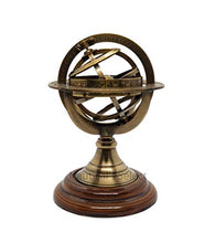 Load image into Gallery viewer, Brass Finish Armillary Sphere Globe - Nautical Astrolabe Garden Armillary Zodiac Sphere Globe  Nautical Home Decor | Nautical&#39;s Select (Antique, 5&quot;)
