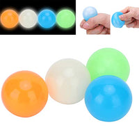 4pcs Sticky Ball Stress Toy, Luminous Stress Relief Balls Fluorescent Sticky Target Wall Ball Decompression Toy for Kid Boys Girls Gift(65mm-4-color)
