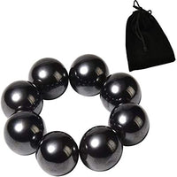 NICO SEE WONDER 1Inch 25mm Black Magnetic Balls, 8Pcs Magnets Stones with Bag, Hematite Magnetic Rattlesnake Egg.