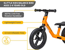 Load image into Gallery viewer, ELITTLE N10 Balance Bike 2 Year Old, Toddler Kids Sports Balance Bike for 3 4 and 5 Year Old, Balance Training Gift Toys for Baby Boys, Adjustable Handlebar and Seat, Shock Resistant Tires

