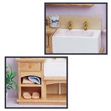 Load image into Gallery viewer, Yeahii Mini Wooden Wash Basin Cabinet with Ceramic Hand Sink, Miniature Simulation Furniture Model for Dollhouse Bathroom(1/12 Scale)
