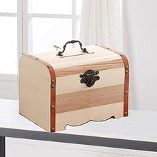 Load image into Gallery viewer, IMIKEYA Retro Wooden Treasure Chest Storage Box Money Coin Change Saving Storage Bank with Lock Piggy Bank for Farmhouse Rustic Organizer
