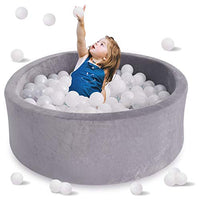 HAN-MM Kids Ball Pit, Kiddie Balls Pool, Stay at Home Toy, Baby Ball Pit, Soft Indoor Outdoor Nursery Baby Playpen, Ideal Gift Play Toy for Children (Balls are NOT Included), Grey