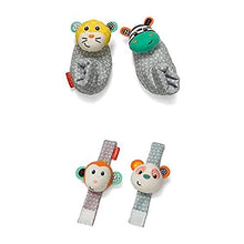 Load image into Gallery viewer, Infantino Rattle Set - Foot Rattles, Zebra and Tiger, Zebra/Tiger and Wrist Rattles, Monkey and Panda
