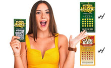 Load image into Gallery viewer, 8 Fake Lottery Tickets and Scratch Off Cards that Look Real - Funny Prank Gag Set - Winning $1 Million Lottery Ticket - Hilarious and Shocking Pranks will have your Friends and Family in Stitches
