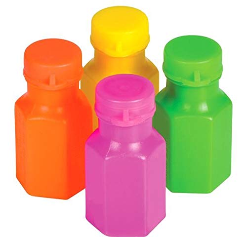 Rhode Island Novelty 1.75 Inch Neon Bubble Bottles, Pack Of 48