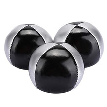 Load image into Gallery viewer, Dpofirs 3PCS Juggling Balls, Silver Black PU Leather Durable Juggle Ball Kit, Indoor Leisure Portable Juggling Ball Performance Props

