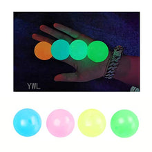 Load image into Gallery viewer, Upgrade Glow Sticky Balls Sticky Wall Balls Sticky Balls Glow Squishy Ball Stick to The Wall and Slowly Fall Off,Fun Toy for ADHD, OCD,4PCS (45mm)
