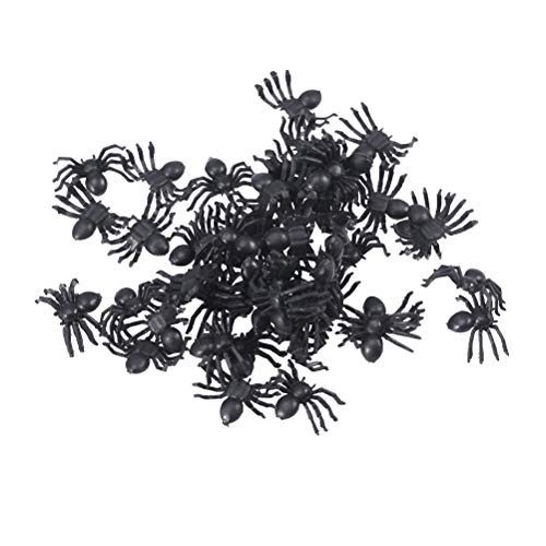 KESYOO 300pcs Halloween Plastic Spiders Simulated Black Spiders Fake Insect Prank Toy Party Supplies Halloween Party Decorations