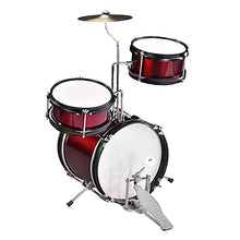 Load image into Gallery viewer, Junior Kids Drum Set w/ 3 Drums Bass Tom Drumsticks Cymbal Throne Stool Kit
