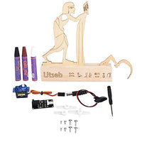 Qiter Diy Wooden Toy, Character Shape Wooden Board Ancient Egyptian Farmer Diy Craft Electric Toy