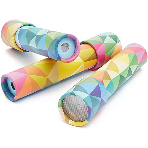 BLUE PANDA 3 Pack Colorful Kaleidoscope Educational Toys for Kids Birthday Party Favors, 8 x 1.3 Inches