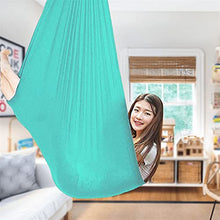 Load image into Gallery viewer, XMSM Indoor Therapy Swing for Kids, (Hardware Included) Snuggle Cuddle Hammock for Children with Autism, ADHD, Aspergers, Sensory Integration (Color : Lake Green, Size : 100x280cm/39x110in)
