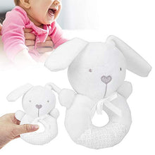 Load image into Gallery viewer, Baby Plush Rattle Toy, Cartoon Animal Ring Shaped Children Hand Bells BB Squeaker Early Grasp Ability Gift for Toddler Kids(Rabbit)
