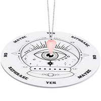Pendulum Board Dowsing Divination Metaphysical Message Board Wooden Carven Board with a Crystal Dowsing Pendulum Necklace Witchcraft Wiccan Altar Supplies Kit (6 Inch)