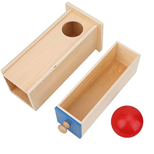 Oreilet Baby Wooden Ball Box, Ball Box Toy, Imbucare Box, for Children Home Kinderparten Kids(Ball Rectangular Drawer, Blue)