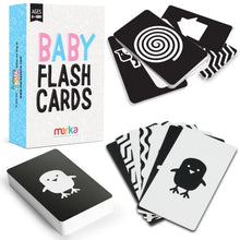 Load image into Gallery viewer, merka High-Contrast Baby Flashcards  Set of 50 Black-and-White Flash Cards for Visual Stimulation and Brain/Sensory Development  Learning Tool for Infants and Toddlers 18 Months and Above
