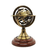 Load image into Gallery viewer, Brass Finish Armillary Sphere Globe - Nautical Astrolabe Garden Armillary Zodiac Sphere Globe  Nautical Home Decor | Nautical&#39;s Select (Antique, 5&quot;)
