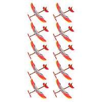 Toyvian 10 PCS Rubberband Powered Airplane Kits Flying Glider Planes Toys Windup Flying Copter Toys Handout Glider Model Kids Party Favors