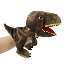 Load image into Gallery viewer, Bstaofy Plush Dinosaur Hand Puppet T-rex Stuffed Toy Open Movable Mouth for Creative Role Play Gift for Kids Toddlers on Birthday Christmas, 10.5&#39;&#39; (Brown)
