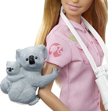 Load image into Gallery viewer, Barbie Zoologist Doll , Role-Play Clothing &amp; Accessories: Koala &amp; Baby Figure, Feeding Bottle, Stethoscope, Binoculars, Gift for Ages 3 Years Old &amp; Up
