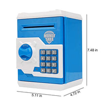 Load image into Gallery viewer, Adevena Electronic Piggy Bank, Mini ATM Password Money Bank Cash Coins Saving Box for Kids, Cartoon Safe Bank Box Perfect Toy Gifts for Boys Girls (Blue)
