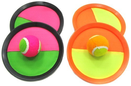 YMCtoys Toss and Catch Ball Game Set Paddle Game 2 Set (4 Paddles, 2 Balls)