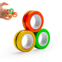 Load image into Gallery viewer, DOTSOG Magnetic Rings Toy Anti-Stress Fingertip Toys Anxiety Stress Relief Magical Ring Decompression Finger Game Trick Play Gadget for Adults Teen 3Pcs
