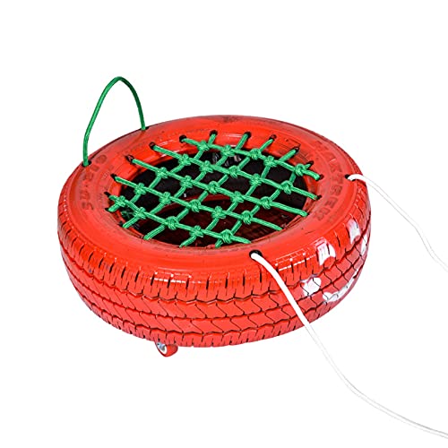 Swing Rubber Tire Swing for Children, Color Real Tire Toys for Kindergarten, 150kg (Color : Red)