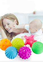 Load image into Gallery viewer, NC Baby Toy Baby Puzzle Learning Active Touch Hand Grip Ball Baby Massage Ball Fitness Soft colloidal Bath Toy 6 Piece Set Color 916-24
