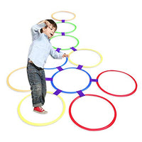 Ring Toss Games Hua Children's Hopscotch Toys, Indoor and Outdoor Puzzle Game, 10 Jump Circles and 10 Connector Combinations, Physical Training Equipment, for Kids and Adults (Size : Small)