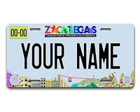 BRGiftShop Personalized Custom Name Mexico Zacatecas 6x12 inches Vehicle Car License Plate