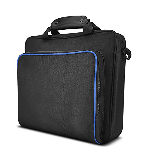 Lazmin112 Portable Handbag,Strong and Durable Travel Storage Bag Adjustable Shoulder Strap Bag Waterproof,Equipment Parts Management,for PS4,for Outdoor Travel,Black