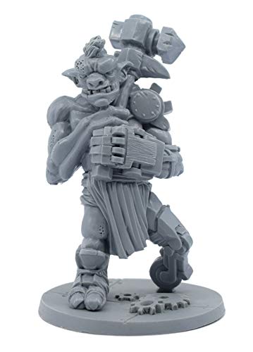 Stonehaven Miniatures Troll Mechanist Miniature Figure, 100% Urethane Resin - 90mm Tall - (for 28mm Scale Table Top War Games) - Made in USA