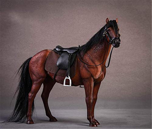 Lana Toys JXK 1/12 Germany Hanover Horse Figure Warm-Blood Horse Hanoverian Steed Animal Model Realistic Educational Painted Figure Decoration Toy Collector Gift Adult (Brown)