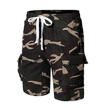 Load image into Gallery viewer, Camo Multi Pockets Cargo Shorts for Men Casual Camouflage Lightweight Shorts Cotton Hiking Summer Outdoor Shorts (Green,X-Large)
