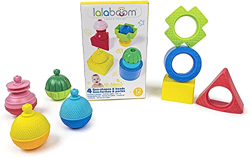 Lalaboom - Shapes and Educational Pop Beads  12 Pieces - Ages 10 Months to 2 Years - BL660