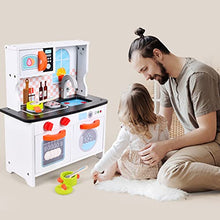 Load image into Gallery viewer, ULTNICE Wood Kids Kitchen Playset Miniature Dollhouse Kitchen Set Cooking Play Set Pretend Play Kitchen Toys for Boys Girls Dollhouse Kitchen Accessories
