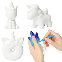 Load image into Gallery viewer, MALLMALL6 3Pcs DIY Slow Rising Unicorn Novelty Squeeze Kit Blank Art Crafts Kits for Kids White Set to Paint with 12 Colored Pen Sweet Creamy Scented Kawaii Soft Stress Relief Toys
