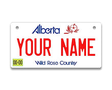 Load image into Gallery viewer, BRGiftShop Personalized Custom Name Canada Alberta 3x6 inches Bicycle Bike Stroller Children&#39;s Toy Car License Plate Tag
