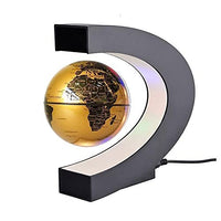 Floating Magnetic Levitation Globe LED World Map Electronic Antigravity Lamp Novelty Ball Light Home Decoration Birthday Gifts (Gold)