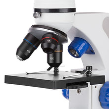 Load image into Gallery viewer, AmScope &quot;Awarded 2018 Best Students and Kids Microscope Kit&quot; - 40X-1000X Dual Light All Metal Microscope with Slides and Microscope Book
