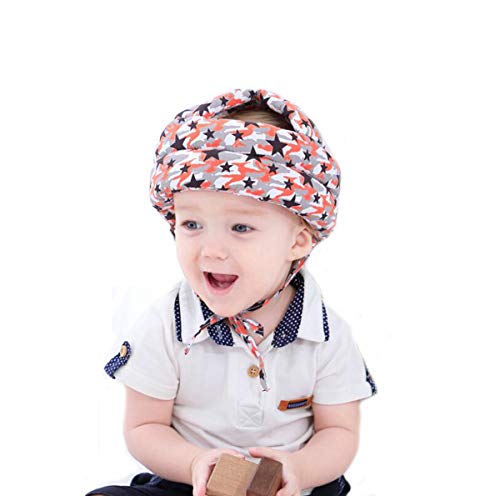 Ewanda store Baby Toddler Infant Head Helmet Kids Children Safety Helmet Head Cushion Protection Hat for Baby Walking Running Crawling(Orange Star)