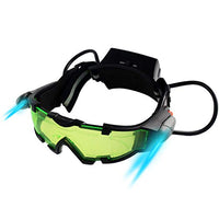 Yolyoo Night Vision Goggles, Adjustable Kids LED Night Goggles Flip-Out Lights Green Lens for Racing Bicycling, Skying to Protect Eyes Children's Day Gift