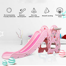 Load image into Gallery viewer, Children&#39;s Slide Basketball Frame, Climbing Stairs,Unisex Outdoor Use Kids Playset Toddler Climber and Swing Set Combination Climbers Slide Playset Indoor Outdoor Climber Sliding ?US Stock? (Pink)
